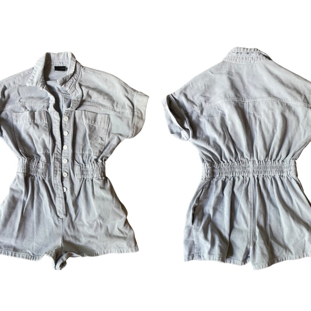 Light Blue Button-Up Romper